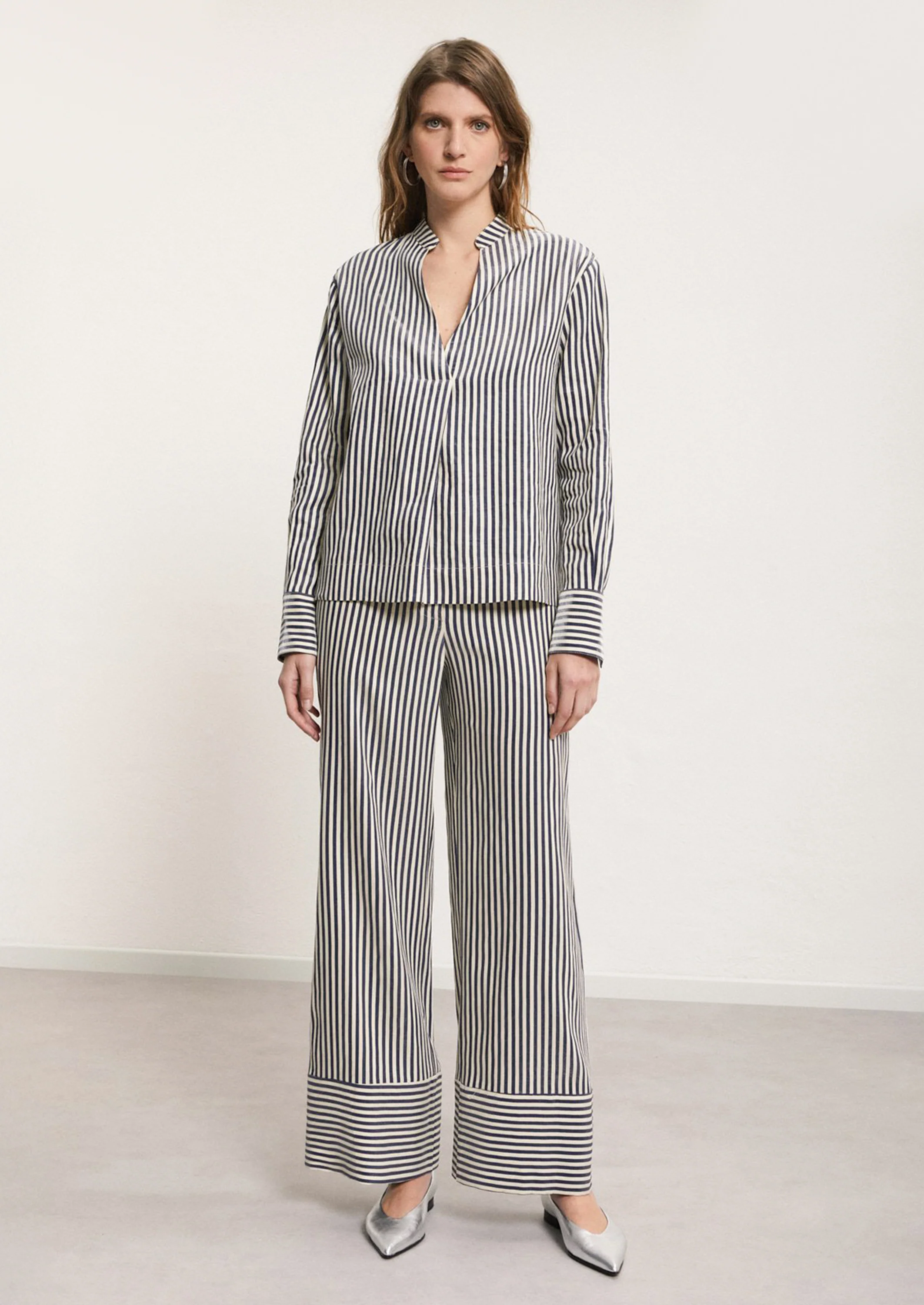 Metallic Sheen Striped Shirt - Image 3